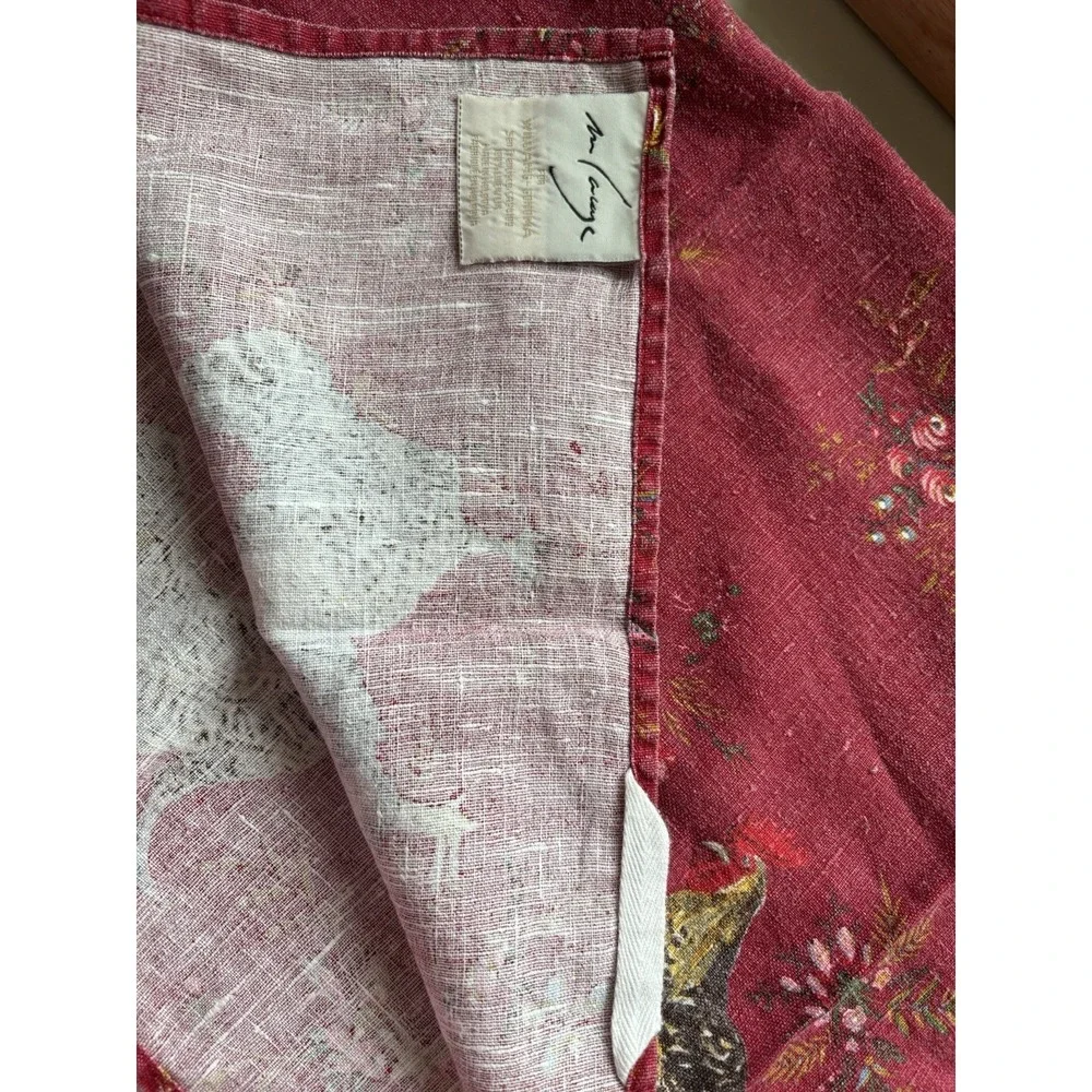 Marc Lacaze Williams Sonoma Red French Country Linen Rooster Kitchen Towel